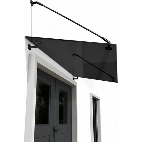 Glaswerk Westfalen- (STR)120x90cm Grauglas Vordach+Halter SW (1/5)
