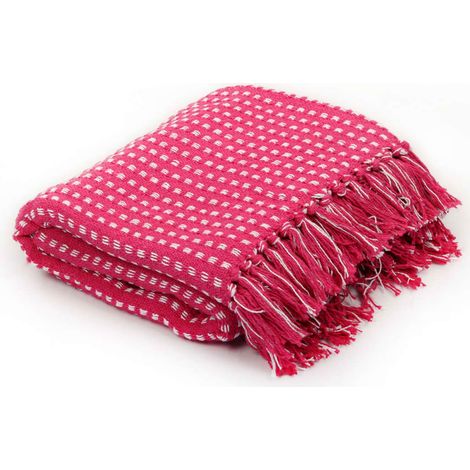 Copriletto in Cotone a Quadri 160x210 cm Rosa vidaXL (1/5)