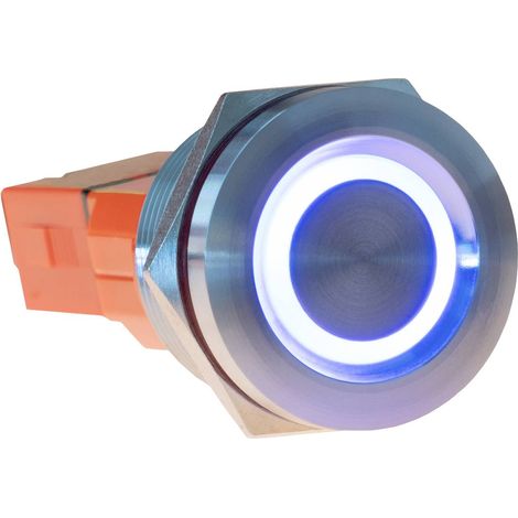 Joy-it 22T-02 22T-02 Bouton-poussoir 24 V 2 A 1 x On/Off à accrochage rouge, bleu (Ø x L) 25 mm x 22.7 mm IK10, IP68 1 (1/3)