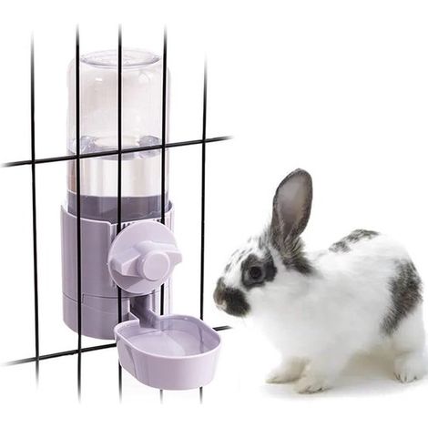 Bouteille d'eau de 500 ml pour lapins, distributeur d'eau automatique suspendu pour cages d'animaux, petit bol d'eau suspendu pour lapins, chats et furets (1/3)