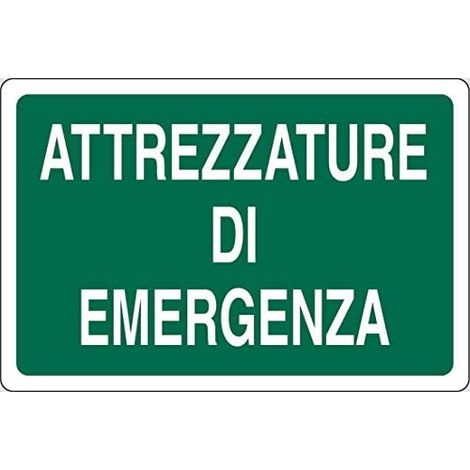 PUBBLICENTRO - CARTELLO ATTREZZATURA DIEMERGENZA 300X200mm IN ALLUMINIO
