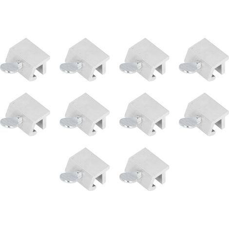 Verrou de remplacement pour fenêtre coulissante, lot de 10, protection de sécurité monopolaire, acier inoxydable, métal réglable, argent. (1/5)