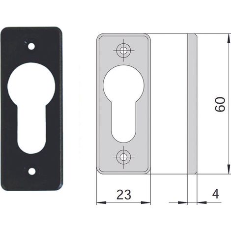 Bocchetta in nylon nero per cilindri sagomati 06012 01 - mm.23x60, spessore mm.4 (06012010)