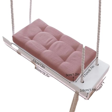 Balançoire en bois, écologique, capacité de charge de 50 kg, Rose (1/2)