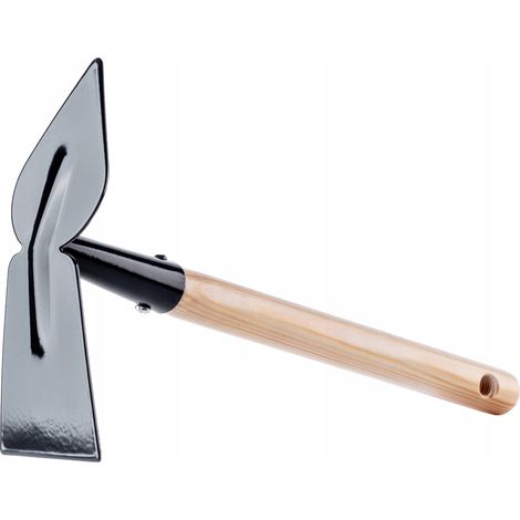 KADAX Gartenhacke aus Metall mit Holzstiel, Rechteck, 6 cm, Schwarz