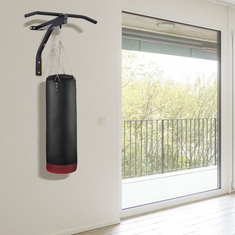 Soporte de pared para saco de boxeo, soporte para saco de boxeo/saco de arena, capacidad de carga, acero, negro, 93 x 47 x 51 cm (1/5)