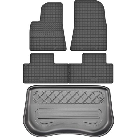 Juego de alfombrillas de goma para el Tesla Model 3 Sedán (de julio de 2017 a junio de 2020) + alfombrilla para el maletero. (1/5)