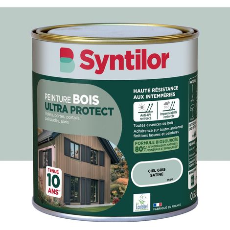 Ultra Protect SYNTILOR Außenholzfarbe, Himmelgrau seidenmatt, 0,5 l SYNTILOR (1/5)