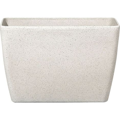 Beliani – Cache-pot rectangulaire en polyrésine beige effet pierre 27 x 60 x 41 cm – Prépercé pour drainage – Résistant aux intempéries – Pour intérieur et extérieur