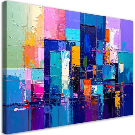 Wandbild bunte Abstrakt Aquarellmalerei 90x60 cm (1/5)