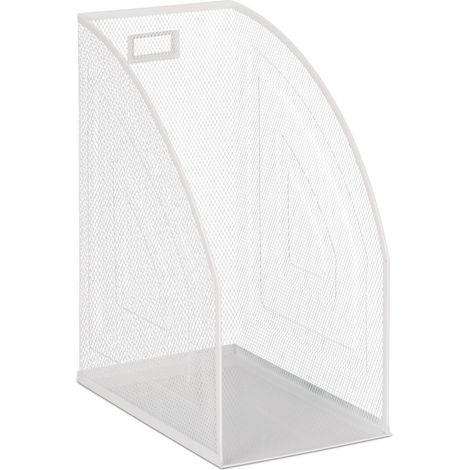 Portariviste design moderno scrivania 32 x 16 x 24,5 cm per documenti A4 in acciaio bianco 130012598
