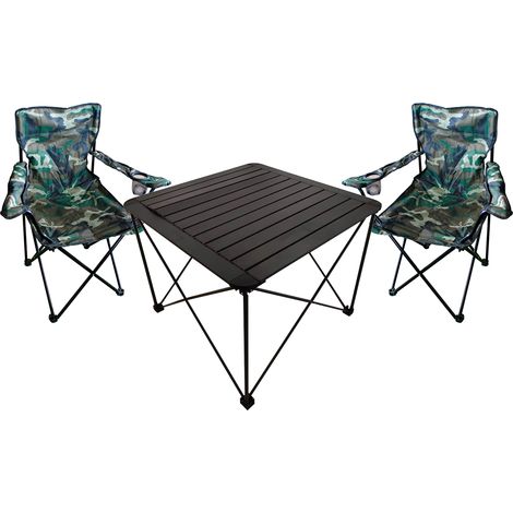 3tlg Campingmöbel Set Anglerstühle-MCM3001+2xMPO2469-Camouflage (1/5)