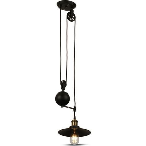 Suspension loft noire métal V-TAC VT-7201 Ø22 160cm E27 (1/5)