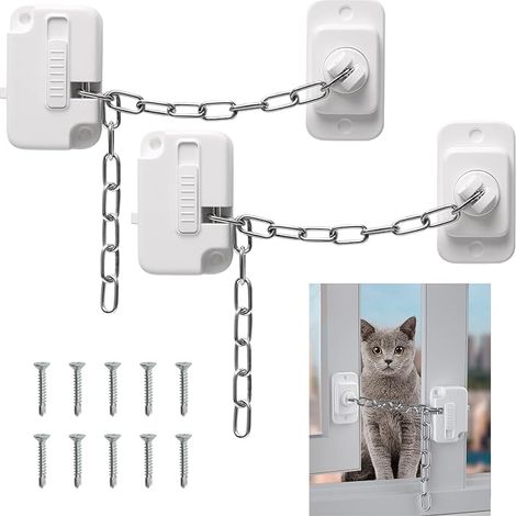 verrous de fenêtre, verrous de sécurité avec vis, verrous de fenêtre pour la sécurité et des animaux de compagnie, verrou de fenêtre réglable pour porte, fenêtre coulissante (1/3)