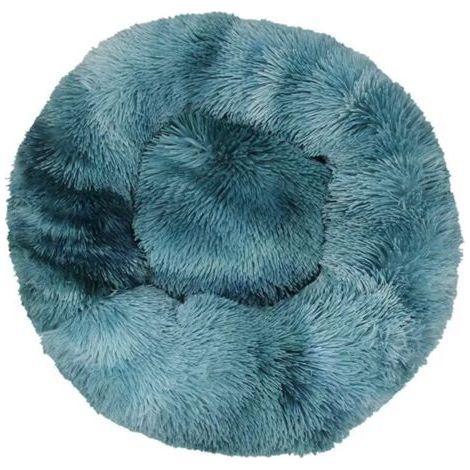 Lit pour Chat, Coussin Fluffy, Doux Lavable pour Chats Chiens (Tie-Dye Haze Blue, 40 cm), Ensoleillé (1/5)