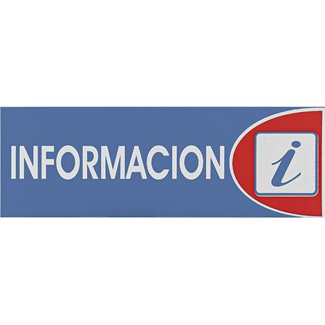Señal adhesiva de información 6x18 cm PLÁSTICO, alta durabilidad, uso interior y exterior