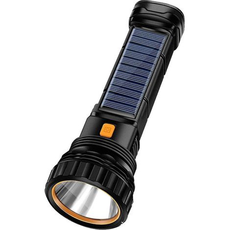 1000 Lumen Solar-/Akkubetriebene Multifunktions-LED-Taschenlampe mit Notfall-Stroboskopfunktion (1/4)