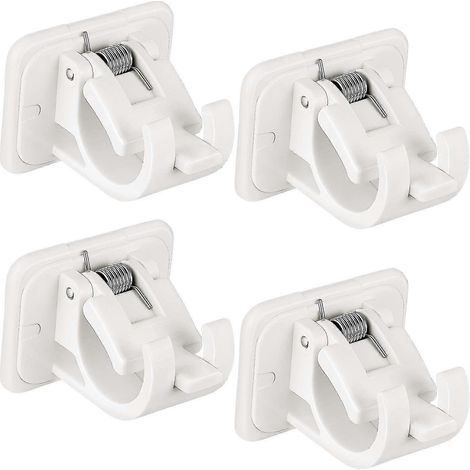 Lot de 4 supports de tringle à rideaux autocollants, crochets de fixation pour rideaux (1/5)