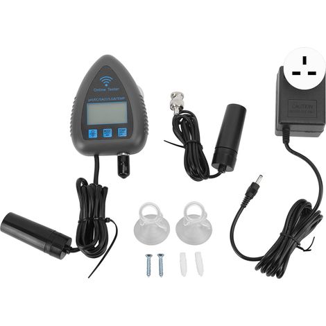 PH Temp EC Sel Salinité SG 5 en 1 Moniteur WiFi Continu Minière pour Aquarium Piscine, Analyseur en Ligne, Prise UK 230V (1/5)