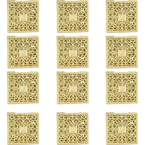 12PCS Hollow Candy Box Plastic Candy Case Container for Wedding Bridal Shower SuppliesGold Square (1/5)