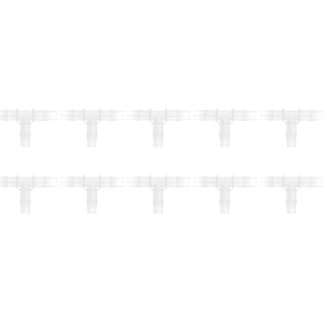 10 Stück 3-Wege-Kunststoff-Fittings, druck- und temperaturbeständig, T-förmig, 1/2"-Schlauchanschluss 11.1 (1/5)