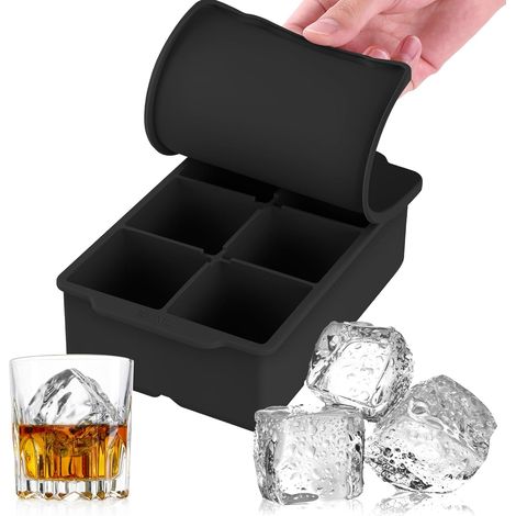 Moule à glaçons silicone avec couvercle sans BPA pour whisky (1/5)