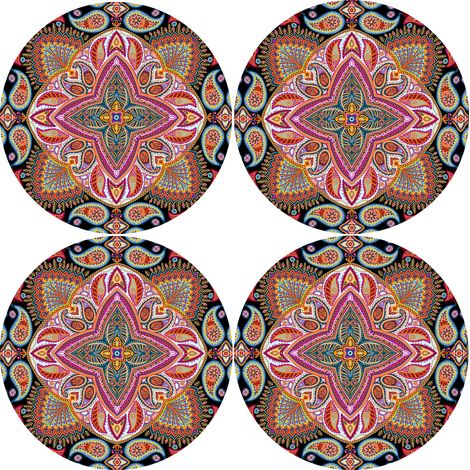 Juego de 4 manteles individuales redondos 4D 33 cm - lunares  Fieltro ecológico, impresión HD, lavable a 40 °C, Bertoni (1/5)