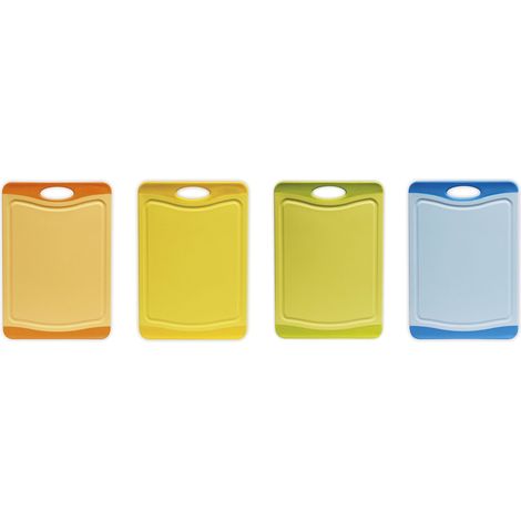 Excelsa Security Tagliere Antibatterico Plastica, Arancio/Giallo/Verde/Azzurro, 20 x 14 x 1 cm (1/5)