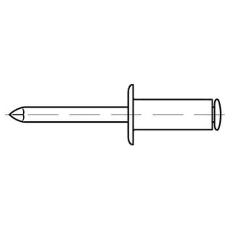 Blindniete A 4/A 4 Flachkopf A 3 x 10 S 500 Stk
