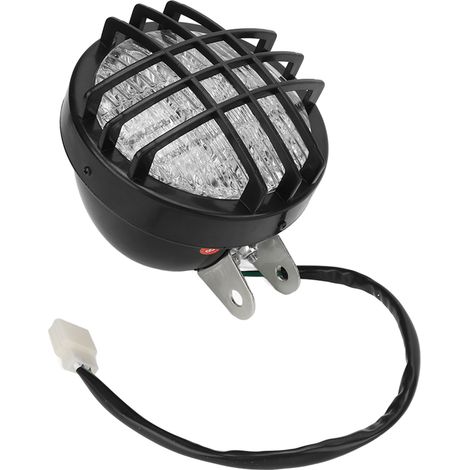 Faro anteriore per moto 12V con griglia, abbaglianti e anabbaglianti, super luminoso, universale per scooter e biciclette (1/5)