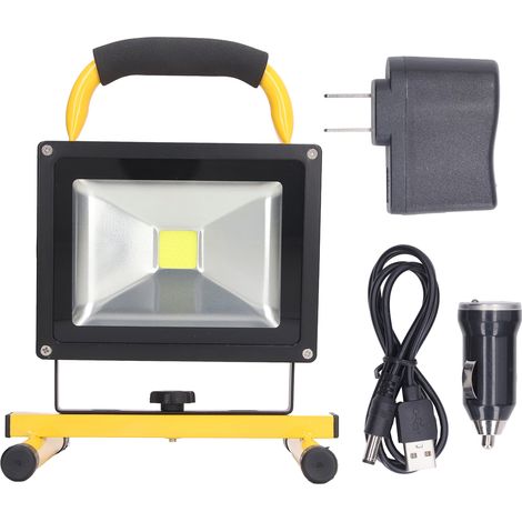 Wiederaufladbare 20-W-LED-Arbeitsleuchte mit Stativ, tragbarer, wasserdichter Scheinwerfer, 100–240 V US-Stecker.
