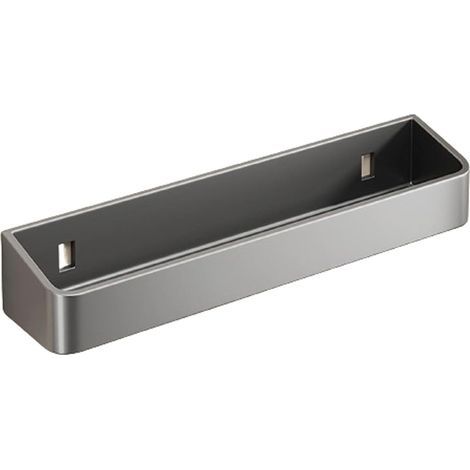 Stainless steel wall-mounted spice rack, compact kitchen storage, practical spice shelf, dark grey, 39 x 8.7 x 5 cm (1/5)