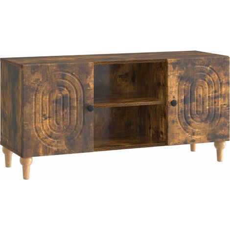 Mobile TV Rovere Fumo 102 x 34,5 x 50 cm Legno ingegnerizzato vidaXL
