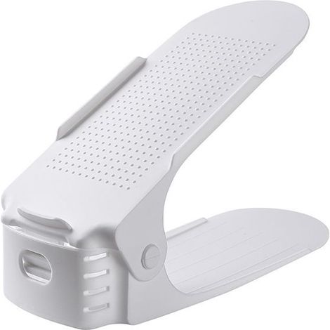 (4 Stück/weiß) Verstellbares, doppelstöckiges, dickes Schuhregal (4 Stück/weiß) (1/5)