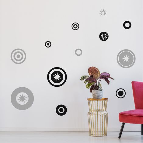 Sticker Mural - Kit 12 Cercles - 17x28 cm - Noir (1/3)