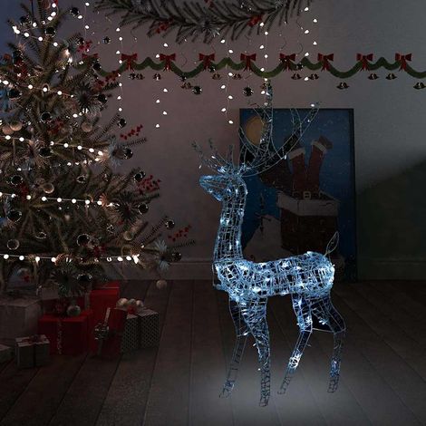 Renne de Noël Lumineux Acrylique 140 LED Blanc Froid Décoration Extérieur Intérieur 128 cm - PANGIVO (1/5)