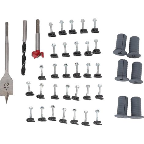 Ortviai Kit de passage de câbles murales avec 6 entretoises en silicone, 30 pinces, forets 25 mm et 8 mm – Gris (1/5)