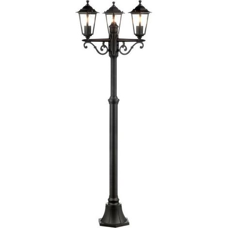 CARLEEN Lampadaire extérieur 3L, noir, E27 max 60W, ampoule non incluse (1/4)
