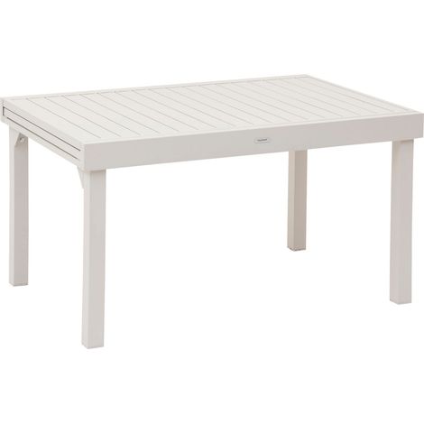 Hesperide – Table de jardin extensible 4 à 10 places – Aluminium traité époxy – Rallonges coulissantes – Dimensions 135/270 x 90 x 75 cm
