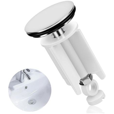 Bouchon Lavabo Salle de Bain Universel, 40 mm Bouchon Evier Salle de Bain avec Joint en Caoutchouc, Constitué de Laiton, Hauteur Réglable, pour Lavabo, Baignoire (1/5)