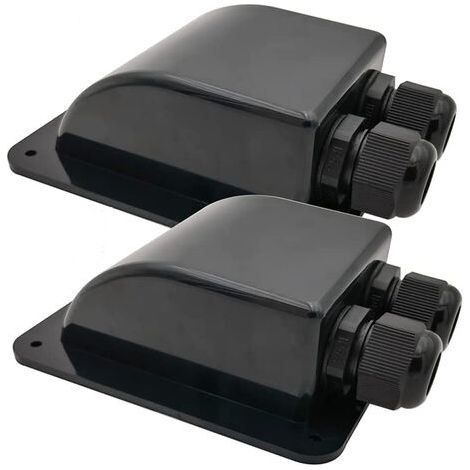 Presse-étoupe d'entrée de Câble Solaire étanche, Double Presse-étoupe d'entrée Câble pour Tous Les Types Câbles 6mm² à 12mm² pour Panneaux Solaires sur Remorque, Bateau (Noir, Lot de 2) (1/5)