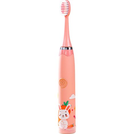 Brosse à dents électrique pour enfants, sonique, à poils souples, protège-dents, motif dessin animé mignon, étanche et intelligente.-AquaForge