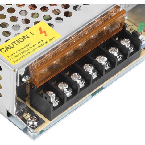 Transformateur d'alimentation pour bande LED 12 V 10 A, compatible avec les LED AC 110/220 V et DC 12 V. (1/5)