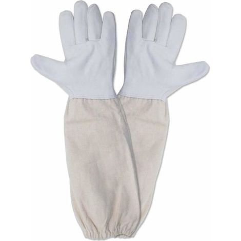 Gants d'apiculteur en cuir de chèvre pour apiculteurs 50 cm avec manches ventilées (1/4)
