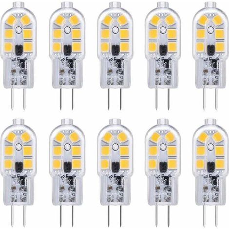 Lot de 10 ampoules LED G4 12 V 2 W Blanc froid 6000 K 200 lm Couvercle de cuisine pour camping-car Non dimmable (1/4)