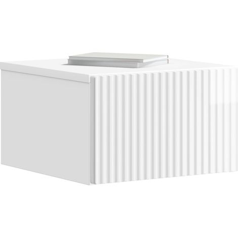 Maison Exclusive - Mobiletto da notte a muro 2 pcs Bianco Lucido 33 x 34,5 x 20 cm