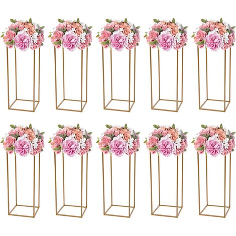 10PCS 60cm Tall Metal Flower Stand for Wedding Table Centrepieces, Wedding Centerpiece Vase Table Decoration for Events Reception Weddings Party (Gold) (1/5)