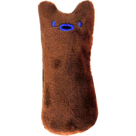 Jouets en peluche à l'herbe à chat, lot de 3 jouets à l'herbe à chat, oreiller créatif pour chat à gratter, tampon à l'herbe à chat, mastication et nettoyage des dents(brun) (1/5)