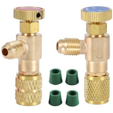 Lot de 2 soupapes de sécurité pour liquide réfrigérant R410A R22, adaptateur de sécurité 1/4\