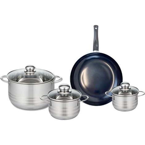 Ensemble de 1 Poêle de cuisson 24 cm et 3 faitouts 12, 14 et 20 cm Elo Prima Brillant (1/5)